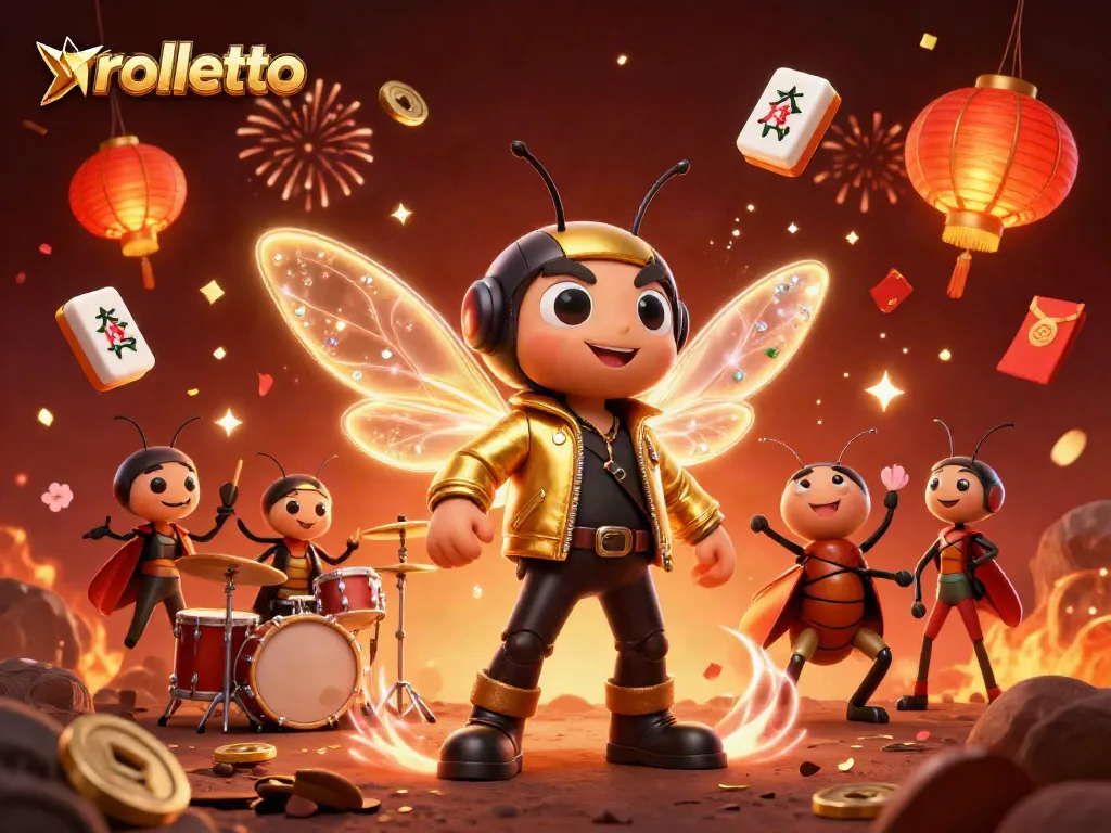 Engage with rolletto's vibrant casino world represented by lively characters and exciting elements.
