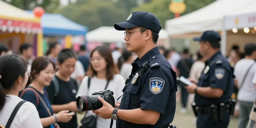 Security Guards ensuring safety at a local community event, trusted and reliable service providers.